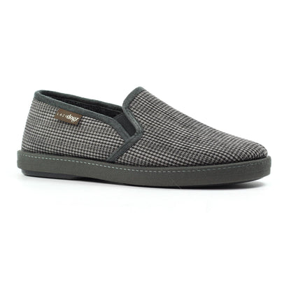 Grey - Front - Lazy Dogz Mens Anderson Slippers