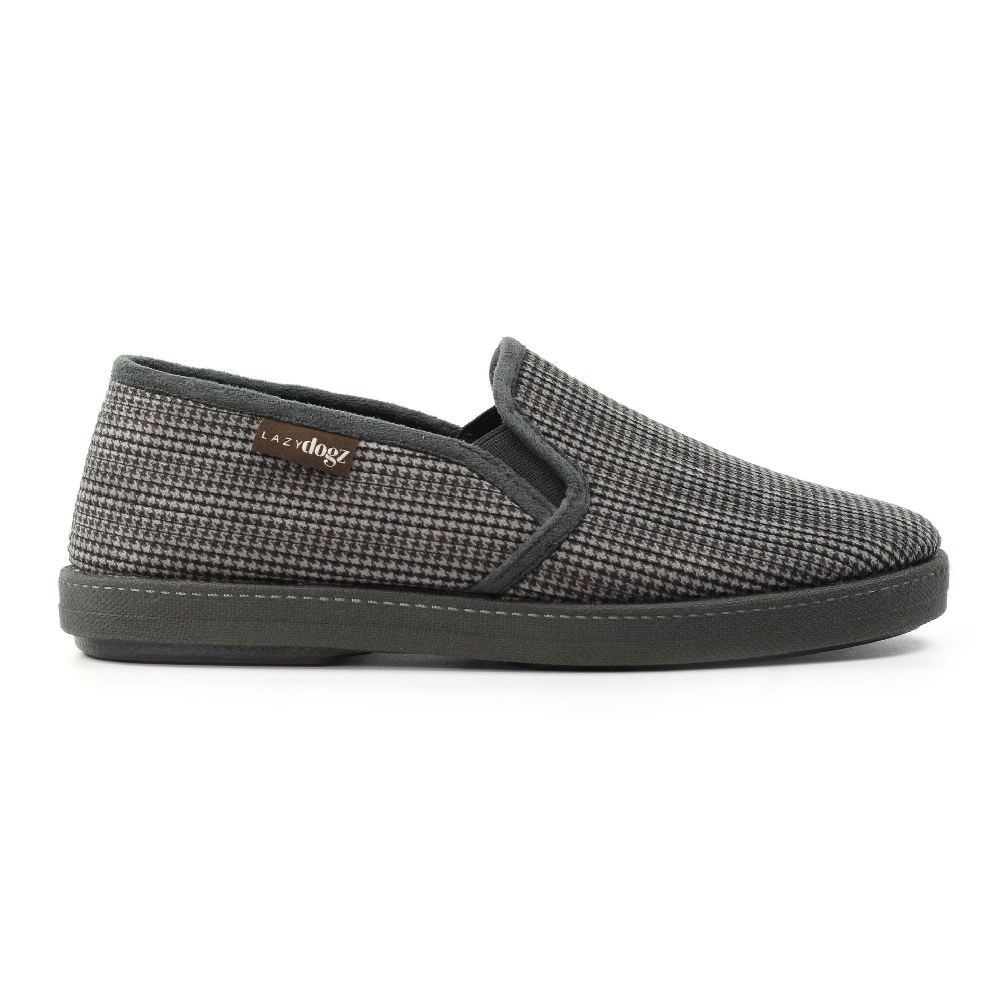 Grey - Back - Lazy Dogz Mens Anderson Slippers