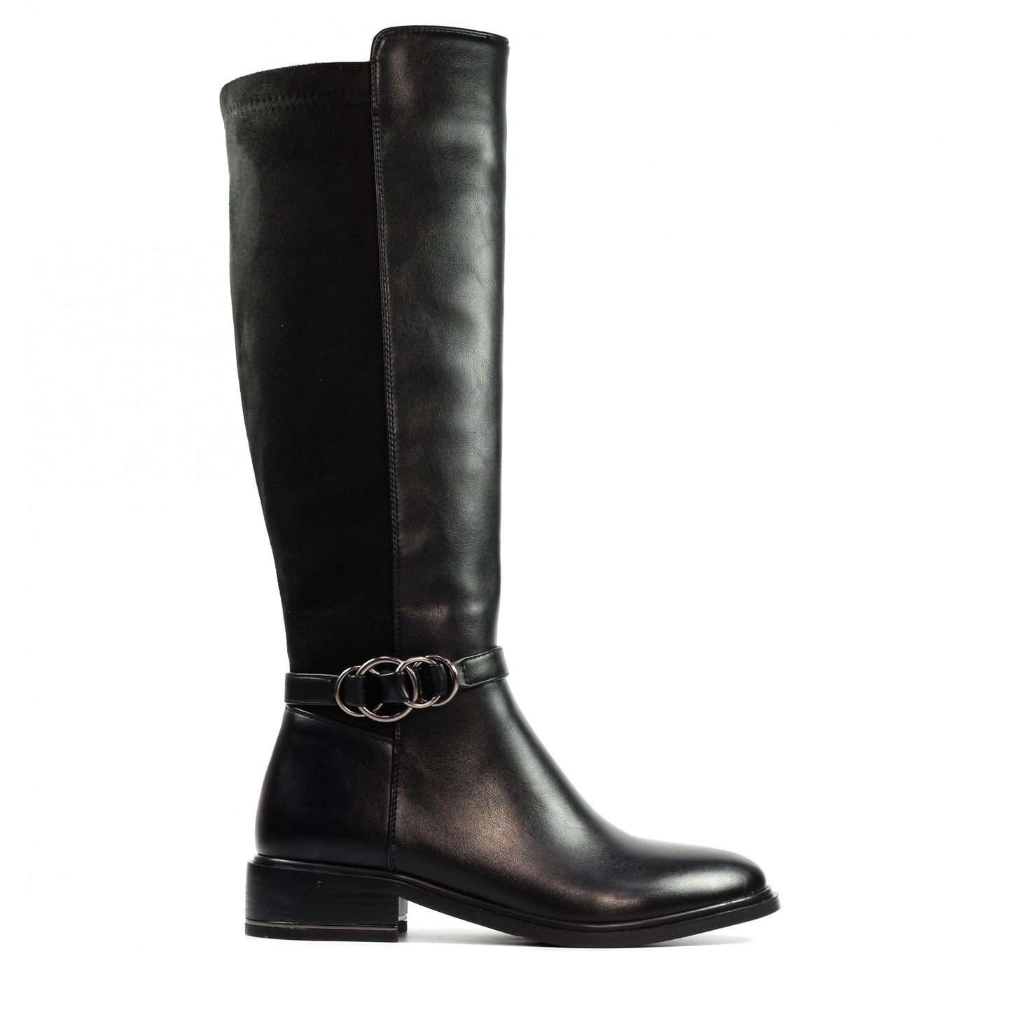 Black - Back - Lunar Womens-Ladies Corby Calf-Length Boots