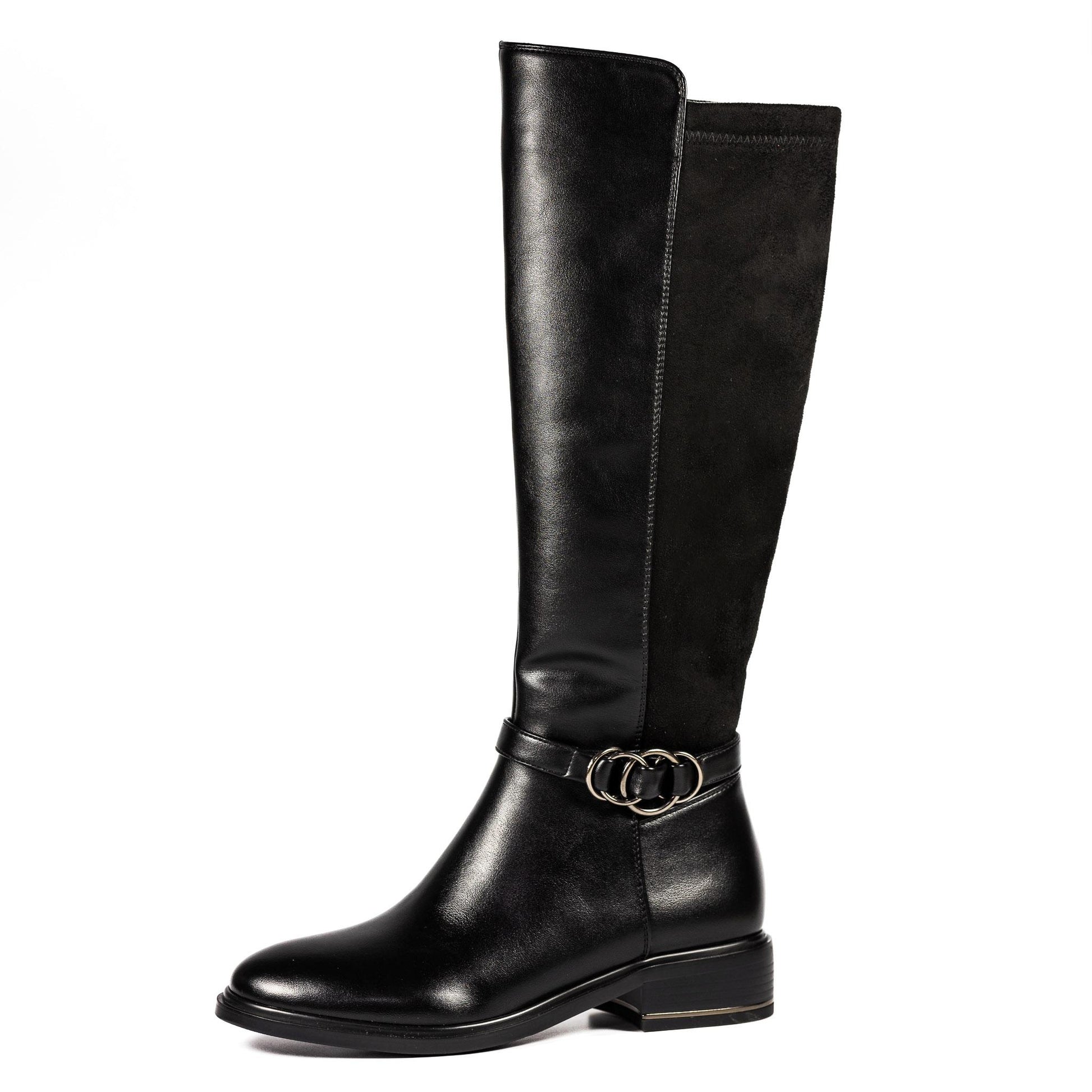 Black - Side - Lunar Womens-Ladies Corby Calf-Length Boots