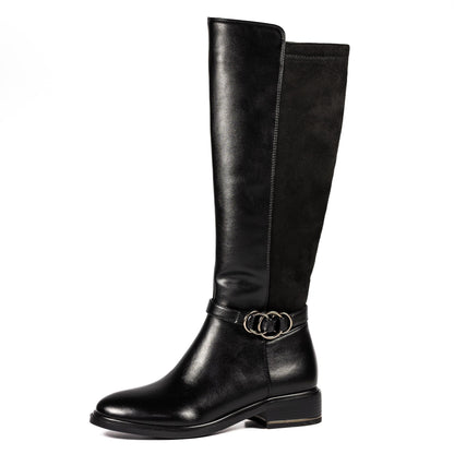 Black - Side - Lunar Womens-Ladies Corby Calf-Length Boots