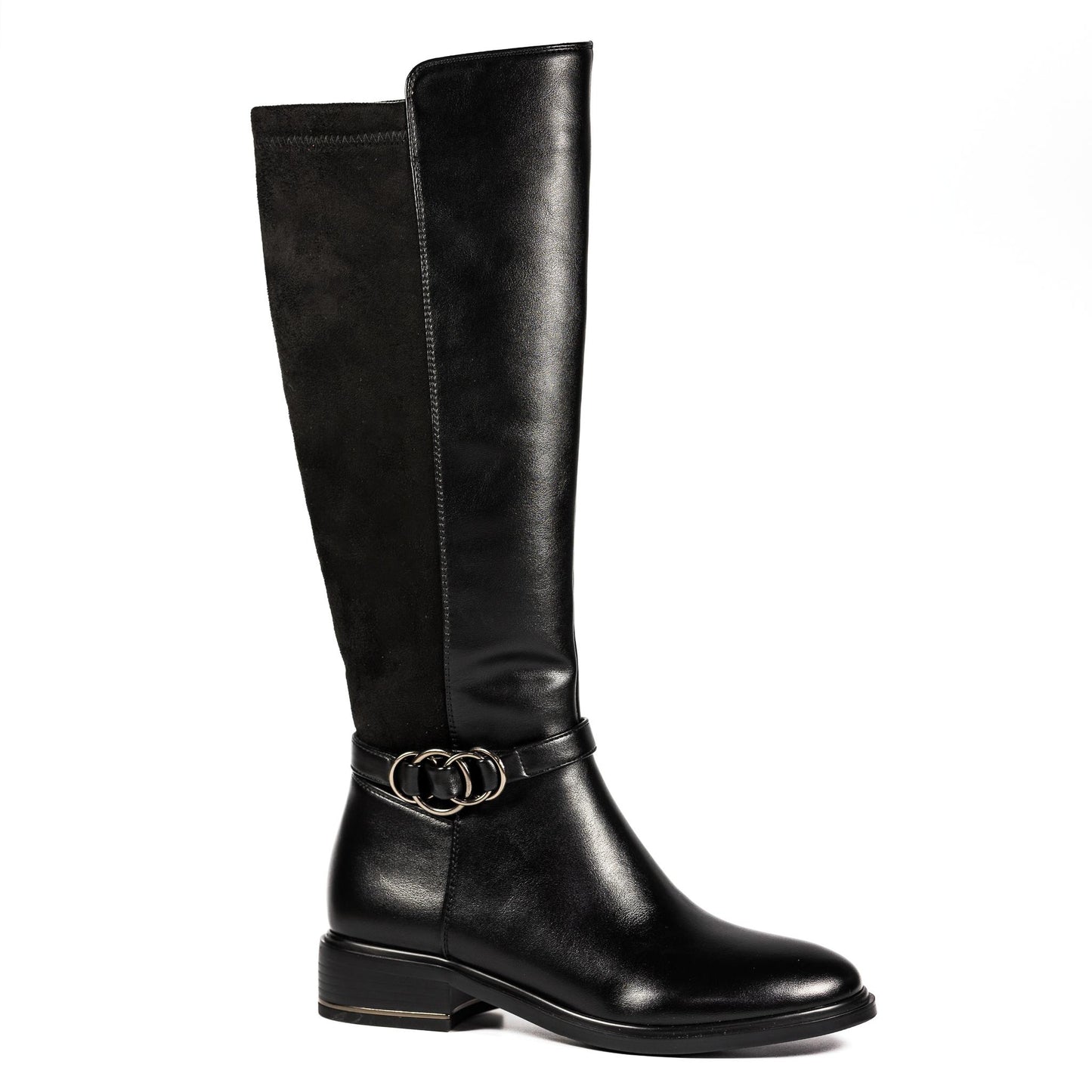 Black - Front - Lunar Womens-Ladies Corby Calf-Length Boots