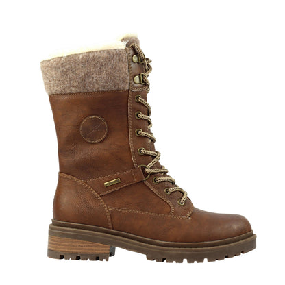 Tan - Front - Lunar Womens-Ladies Cambridge Waterproof Ice Grips Boots