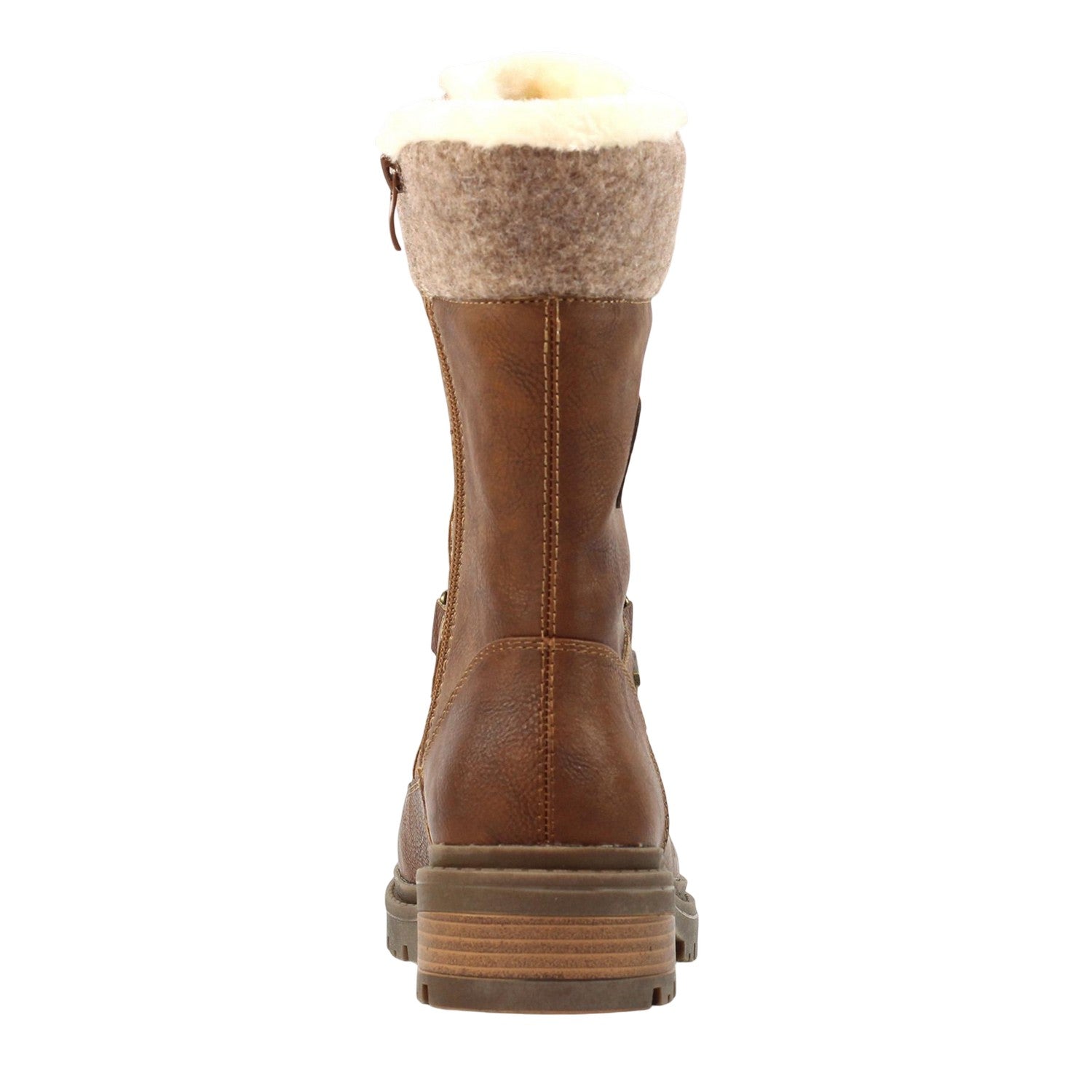 Tan - Back - Lunar Womens-Ladies Cambridge Waterproof Ice Grips Boots