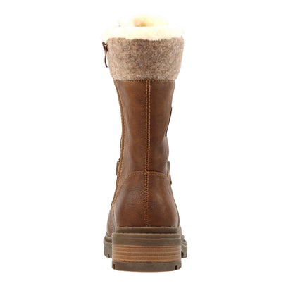 Tan - Back - Lunar Womens-Ladies Cambridge Waterproof Ice Grips Boots