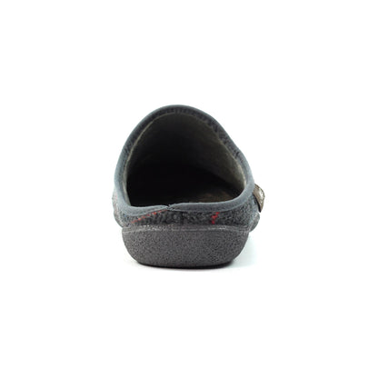 Grey - Side - Lazy Dogz Mens Farrell Mule Slippers