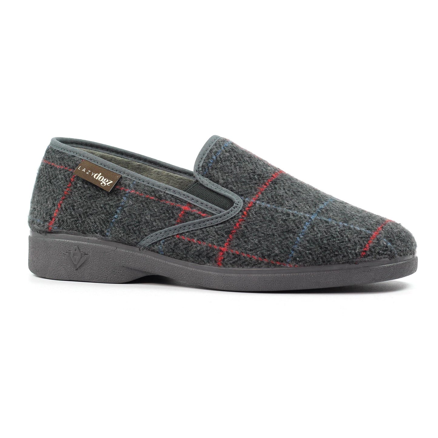 Grey - Front - Lazy Dogz Mens Hughes Slippers