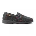Grey - Back - Lazy Dogz Mens Hughes Slippers