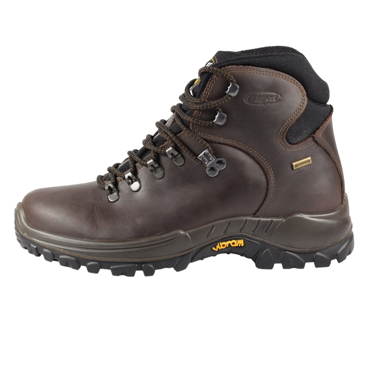 Brown - Side - Grisport Womens-Ladies Everest Leather Trekking Boots
