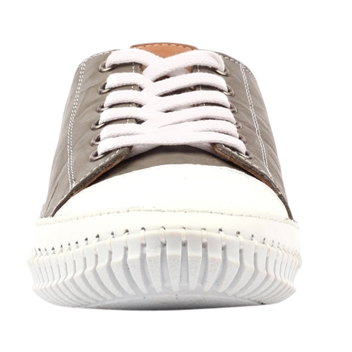 Grey - Lifestyle - Lunar Womens-Ladies Truffle II Leather Plimsolls
