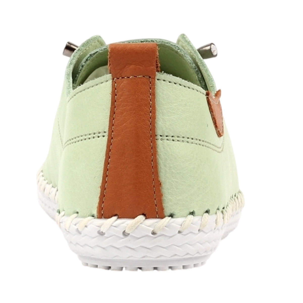 Sage - Back - Lunar Womens-Ladies St Ives Animal Print Leather Soft Plimsolls