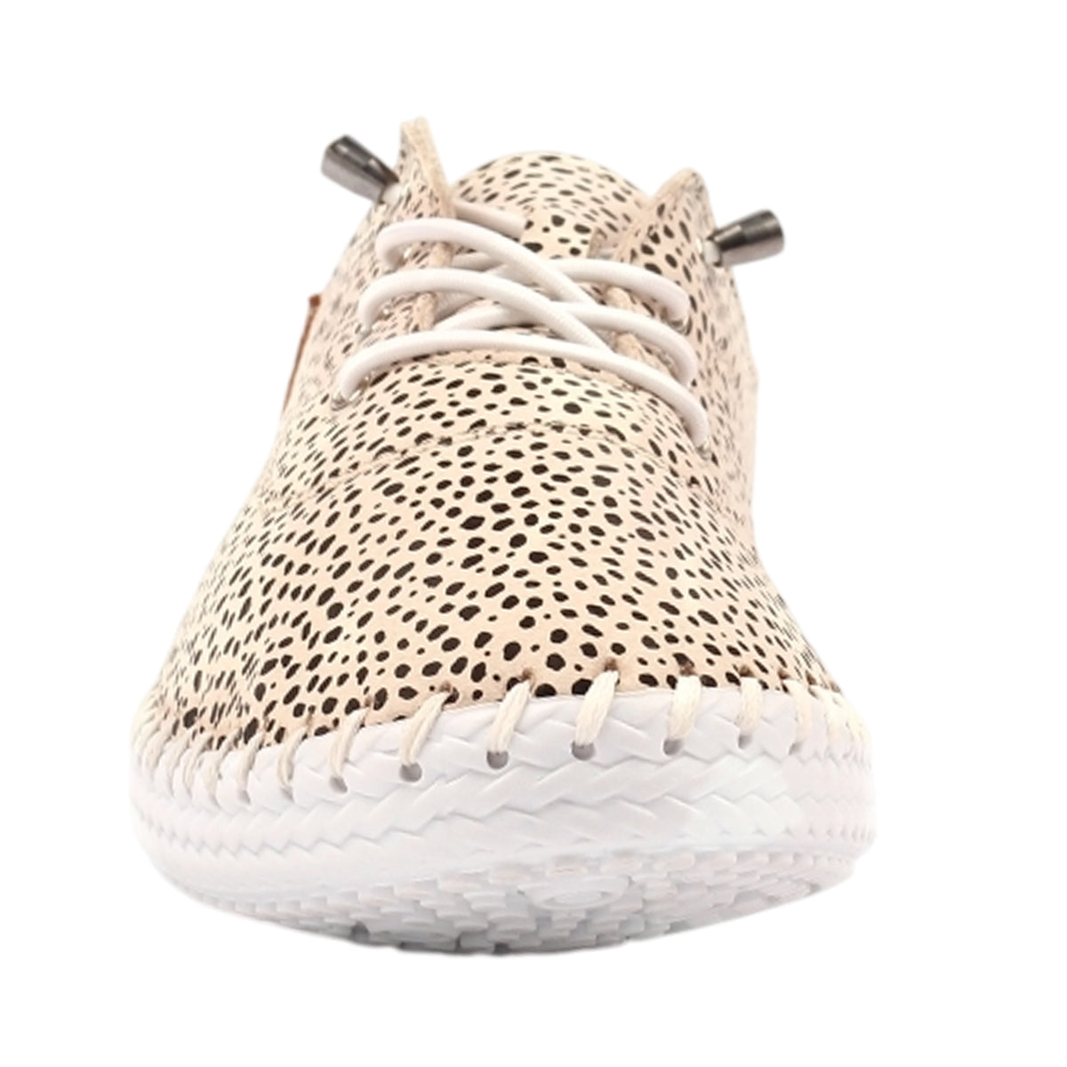 Tan-Black - Lifestyle - Lunar Womens-Ladies St Ives Animal Print Leather Soft Plimsolls