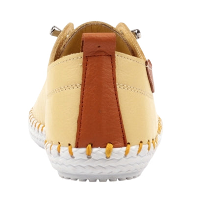 Lemon - Back - Lunar Womens-Ladies St Ives Animal Print Leather Soft Plimsolls