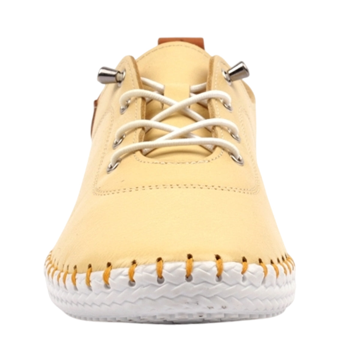 Lemon - Side - Lunar Womens-Ladies St Ives Animal Print Leather Soft Plimsolls
