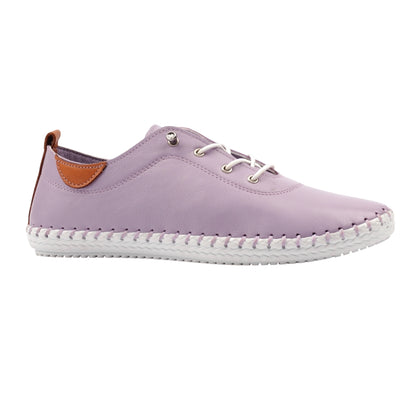 Lilac - Front - Lunar Womens-Ladies St Ives Animal Print Leather Soft Plimsolls