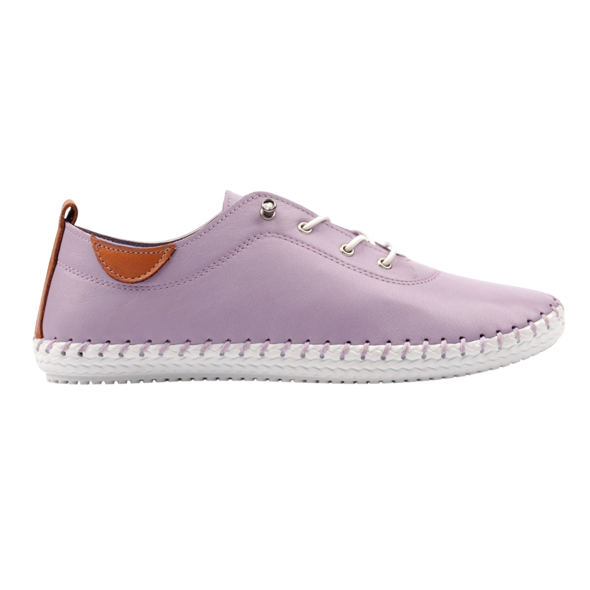 Lilac - Back - Lunar Womens-Ladies St Ives Animal Print Leather Soft Plimsolls