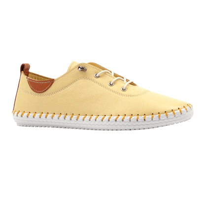 Lemon - Front - Lunar Womens-Ladies St Ives Animal Print Leather Soft Plimsolls