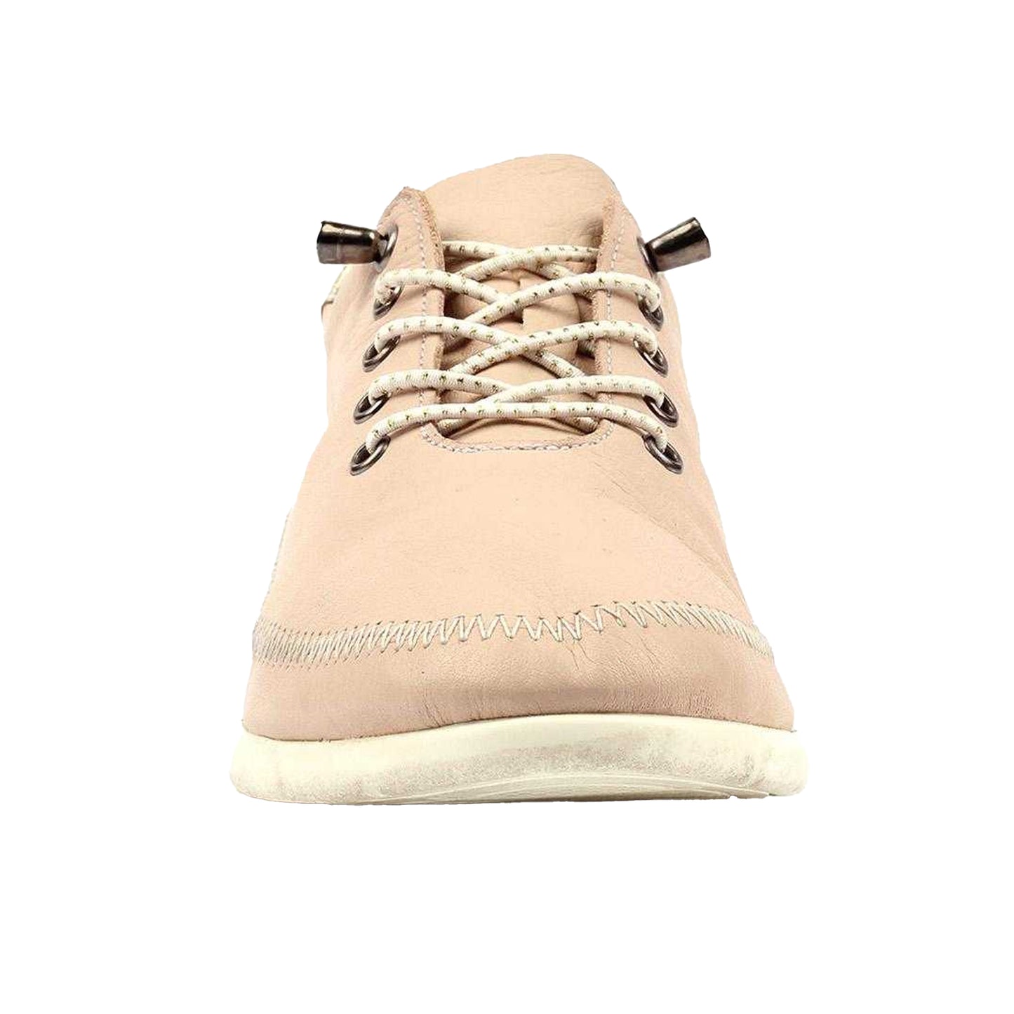 Beige - Side - Lunar Womens-Ladies Penelopy Leather Trainers