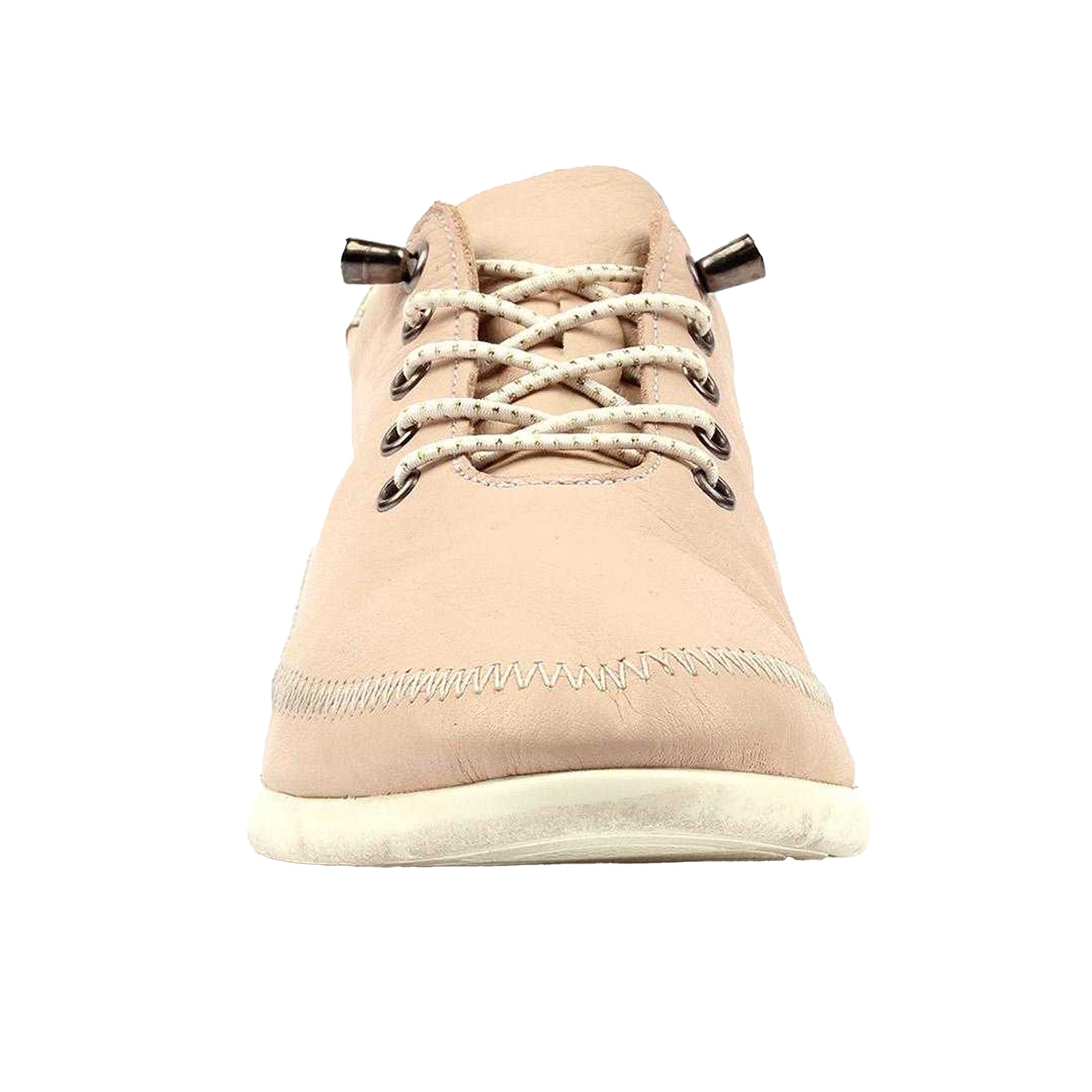 Beige - Side - Lunar Womens-Ladies Penelopy Leather Trainers