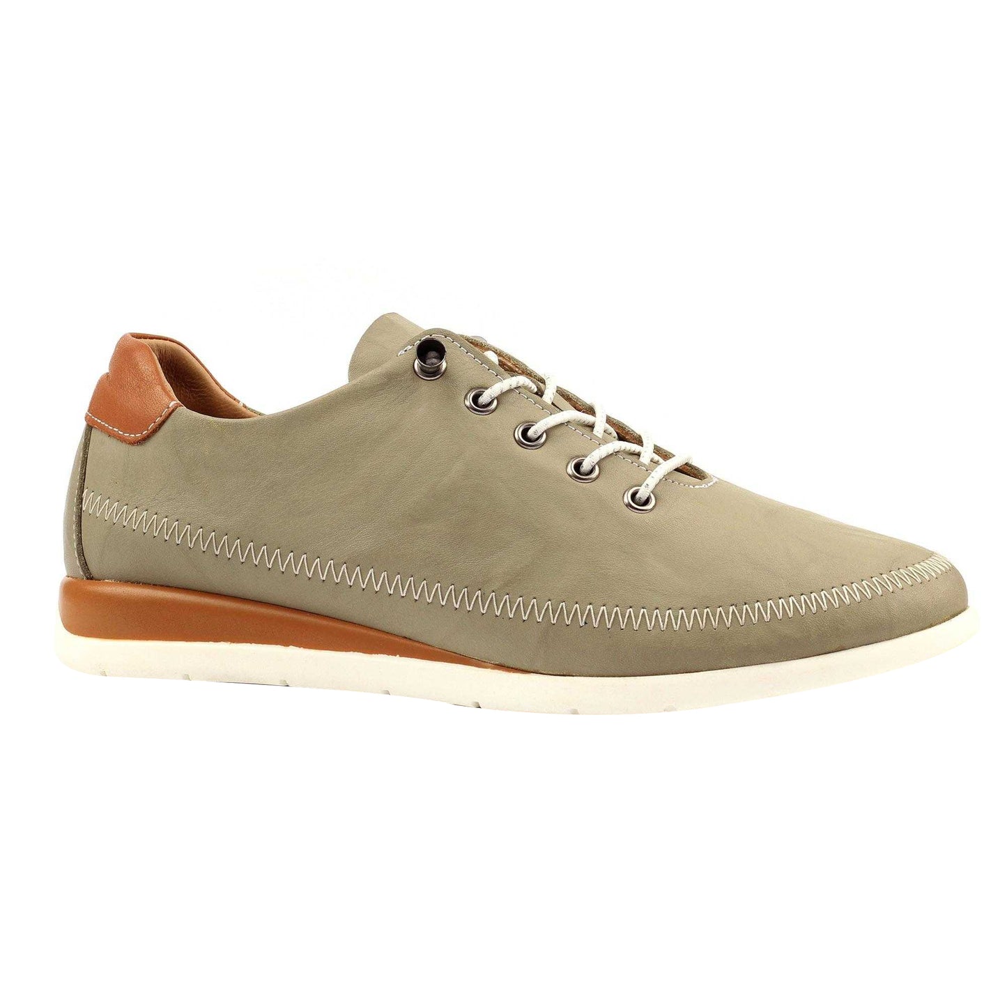 Khaki - Front - Lunar Womens-Ladies Penelopy Leather Trainers