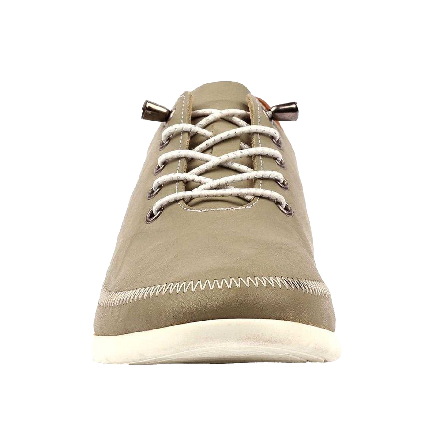 Khaki - Side - Lunar Womens-Ladies Penelopy Leather Trainers