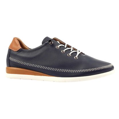 Navy - Front - Lunar Womens-Ladies Penelopy Leather Trainers