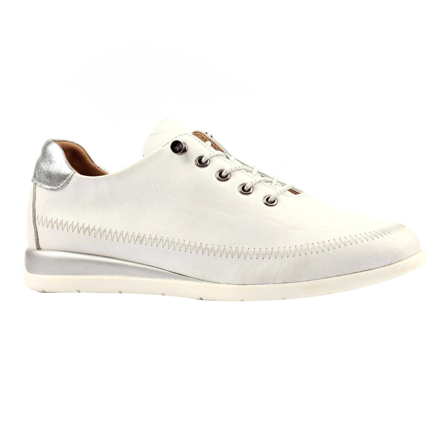 White - Front - Lunar Womens-Ladies Penelopy Leather Trainers