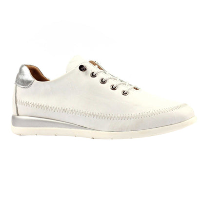 White - Front - Lunar Womens-Ladies Penelopy Leather Trainers