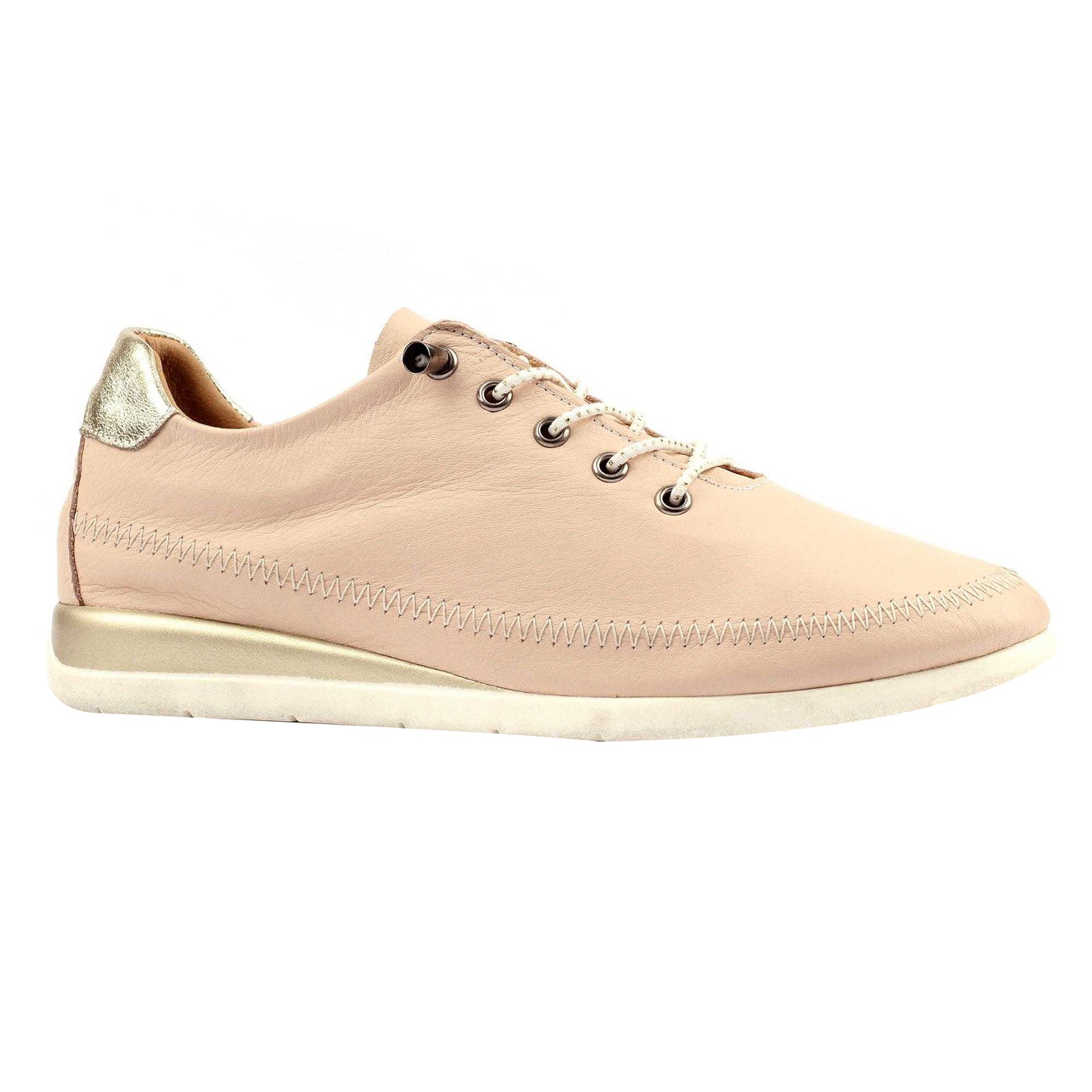 Beige - Front - Lunar Womens-Ladies Penelopy Leather Trainers