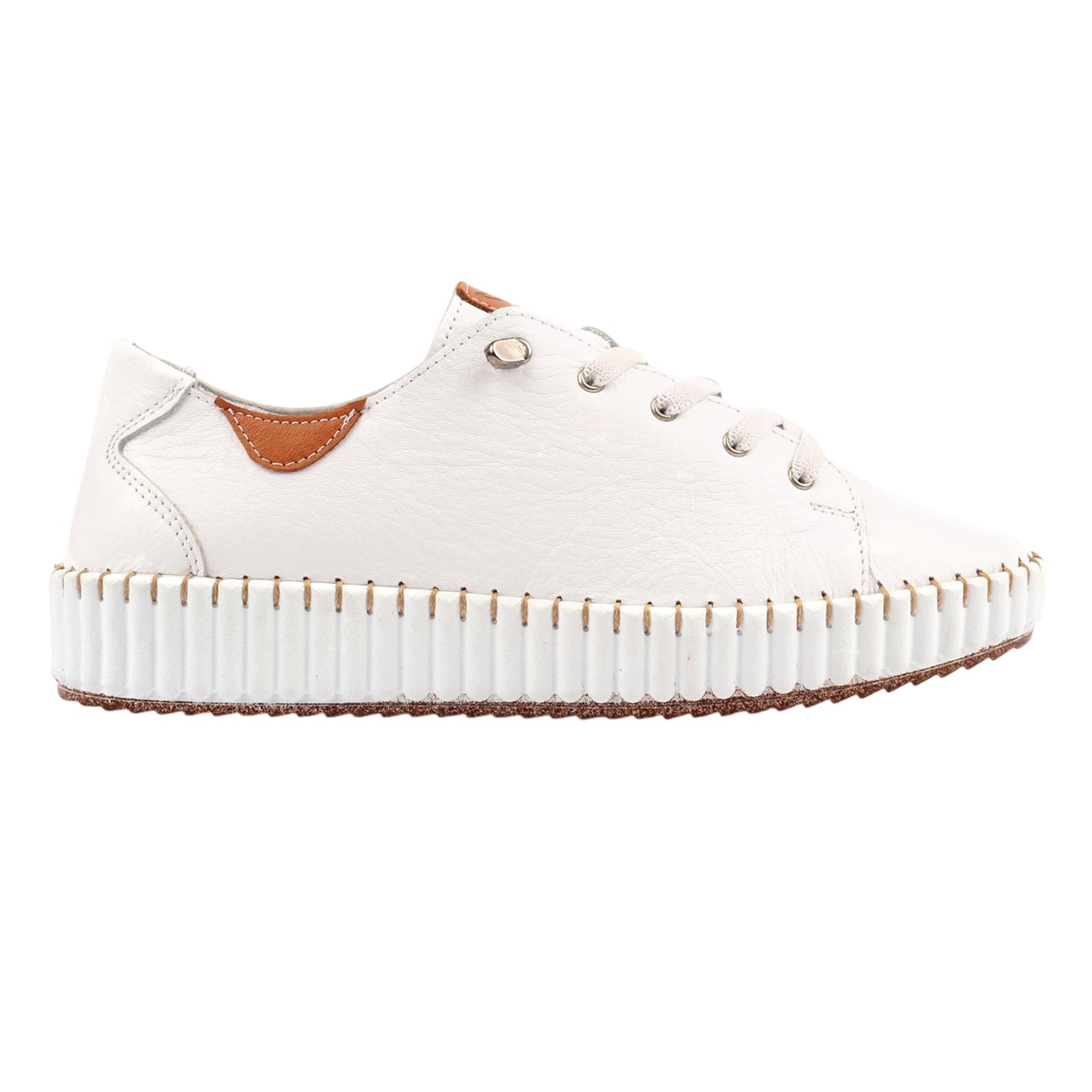 White - Back - Lunar Womens-Ladies Faith Leather Shoes