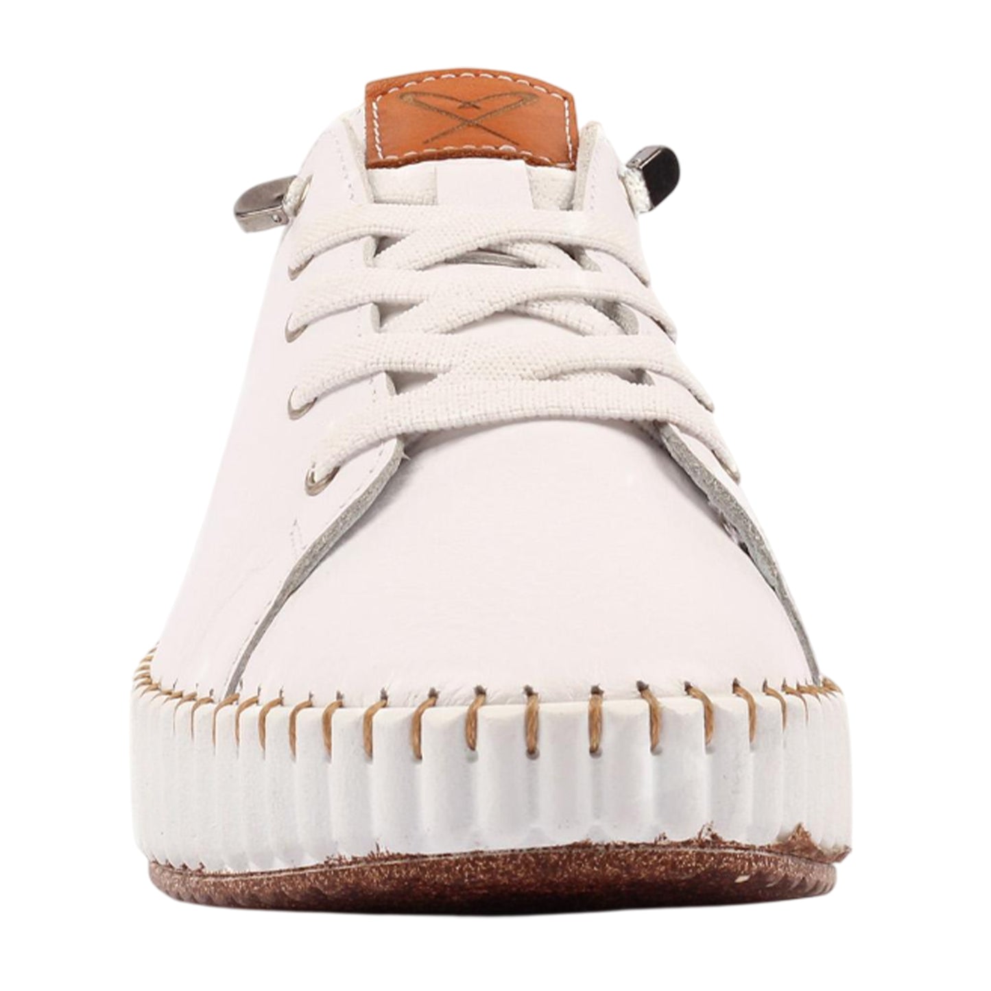 White - Side - Lunar Womens-Ladies Faith Leather Shoes