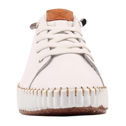 White - Side - Lunar Womens-Ladies Faith Leather Shoes