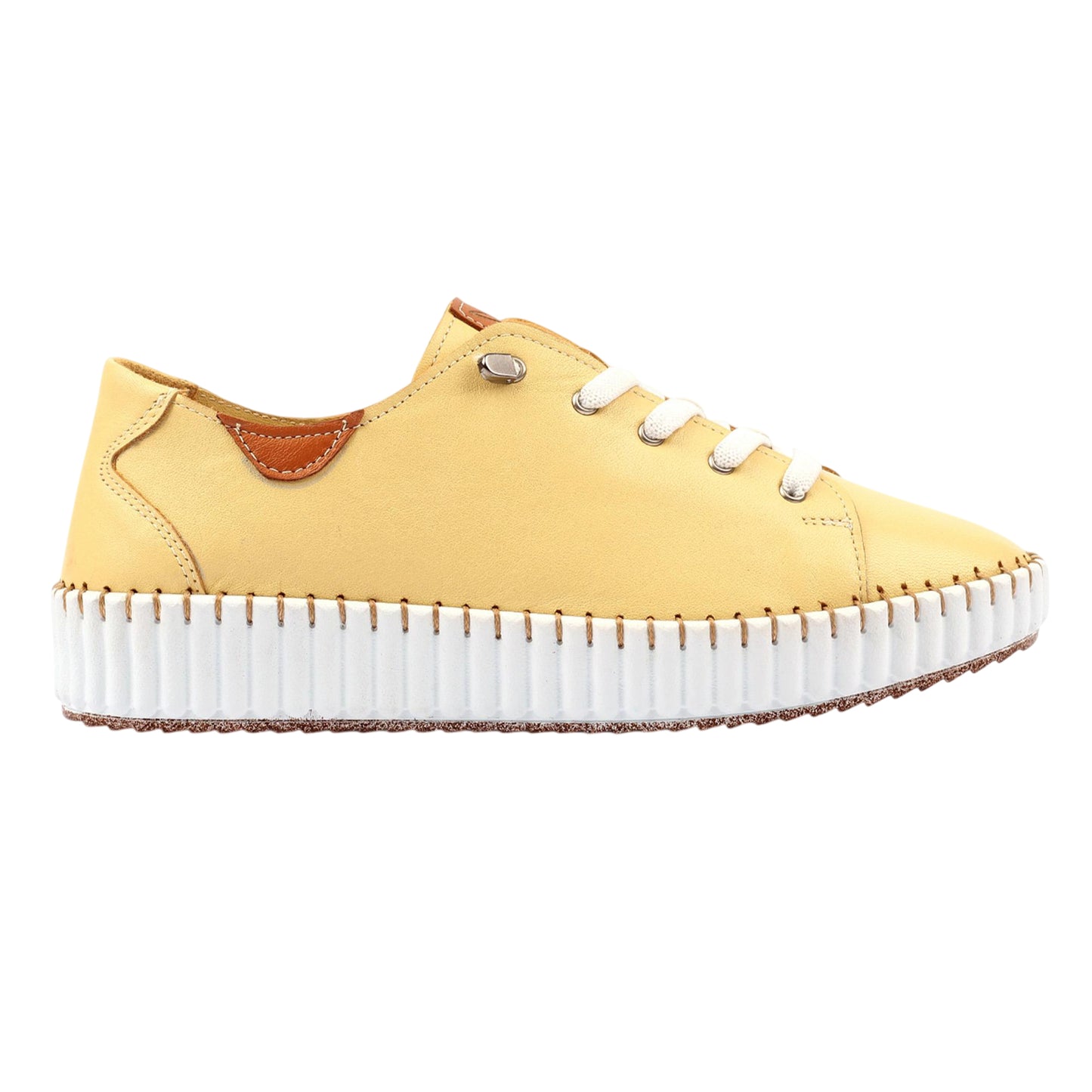Lemon - Back - Lunar Womens-Ladies Faith Leather Shoes