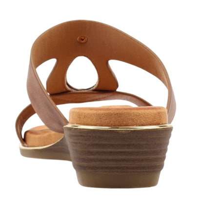 Brown - Back - Lunar Womens-Ladies Paradise Sandals