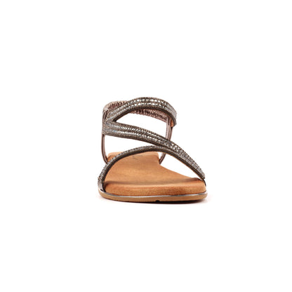 Pewter - Side - Lunar Womens-Ladies Blaise II Pewter Sandals