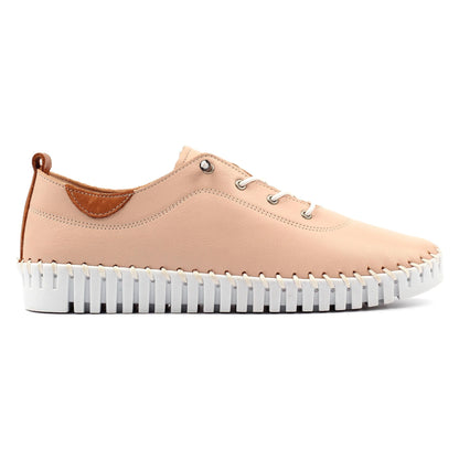 Nude - Back - Lunar Womens-Ladies Flamborough Leather Shoes