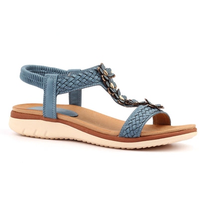 Blue - Front - Lunar Womens-Ladies Clementine Sandals