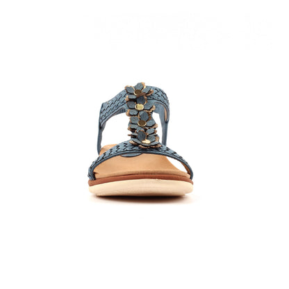 Blue - Side - Lunar Womens-Ladies Clementine Sandals