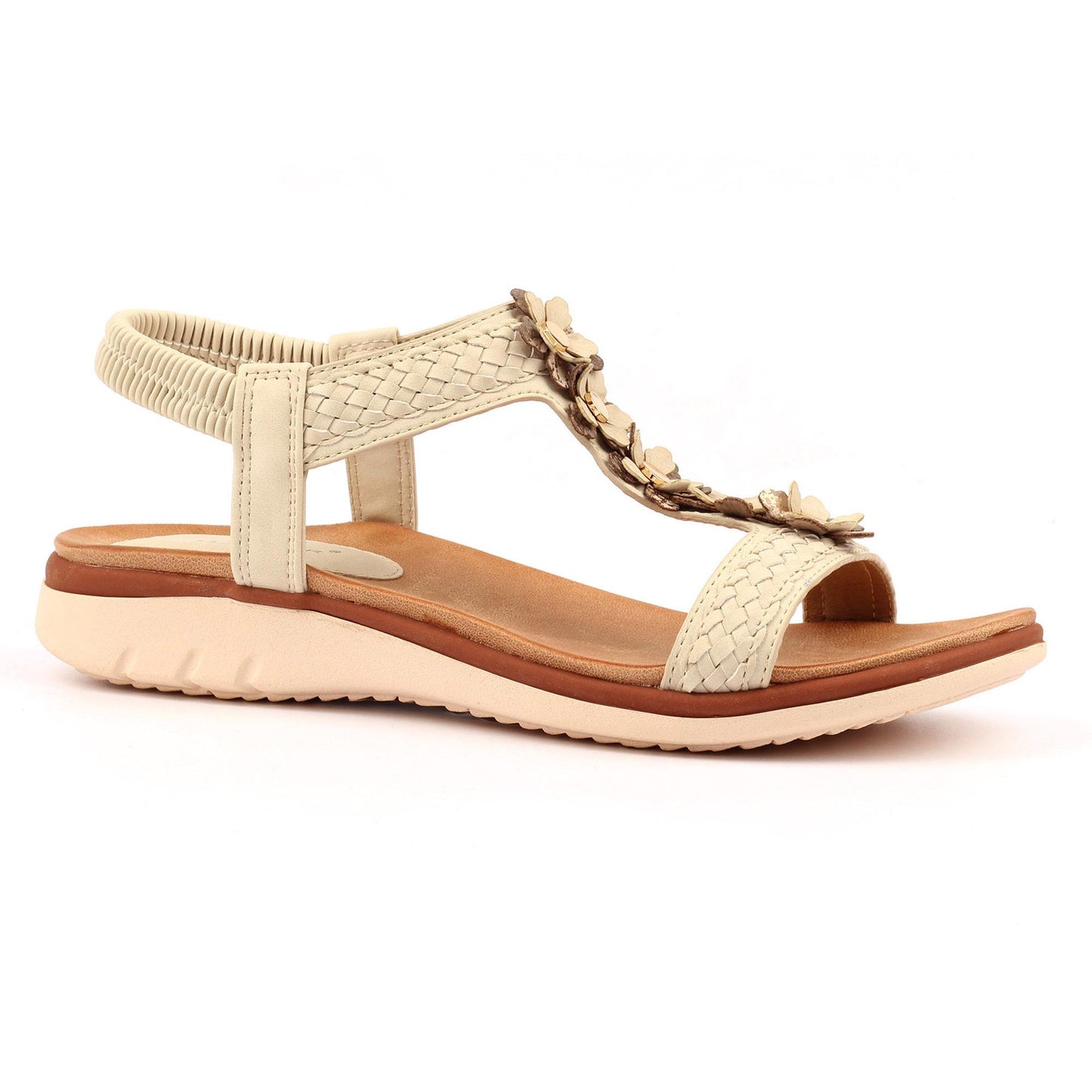 Beige - Front - Lunar Womens-Ladies Clementine Sandals
