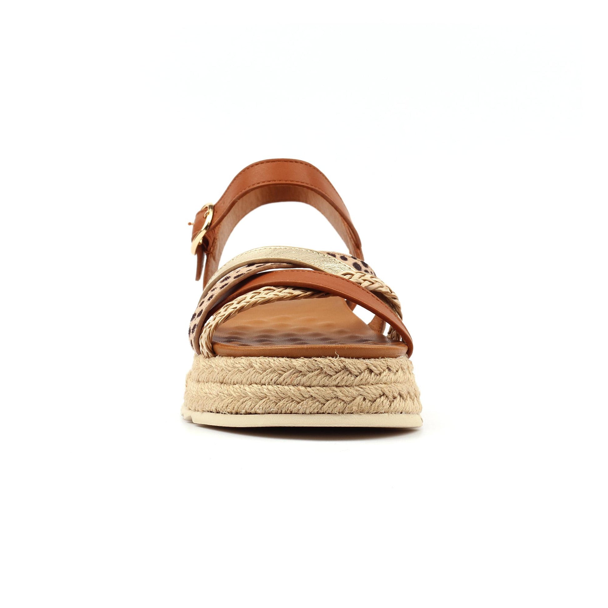 Tan - Side - Lunar Womens-Ladies Flick Sandals