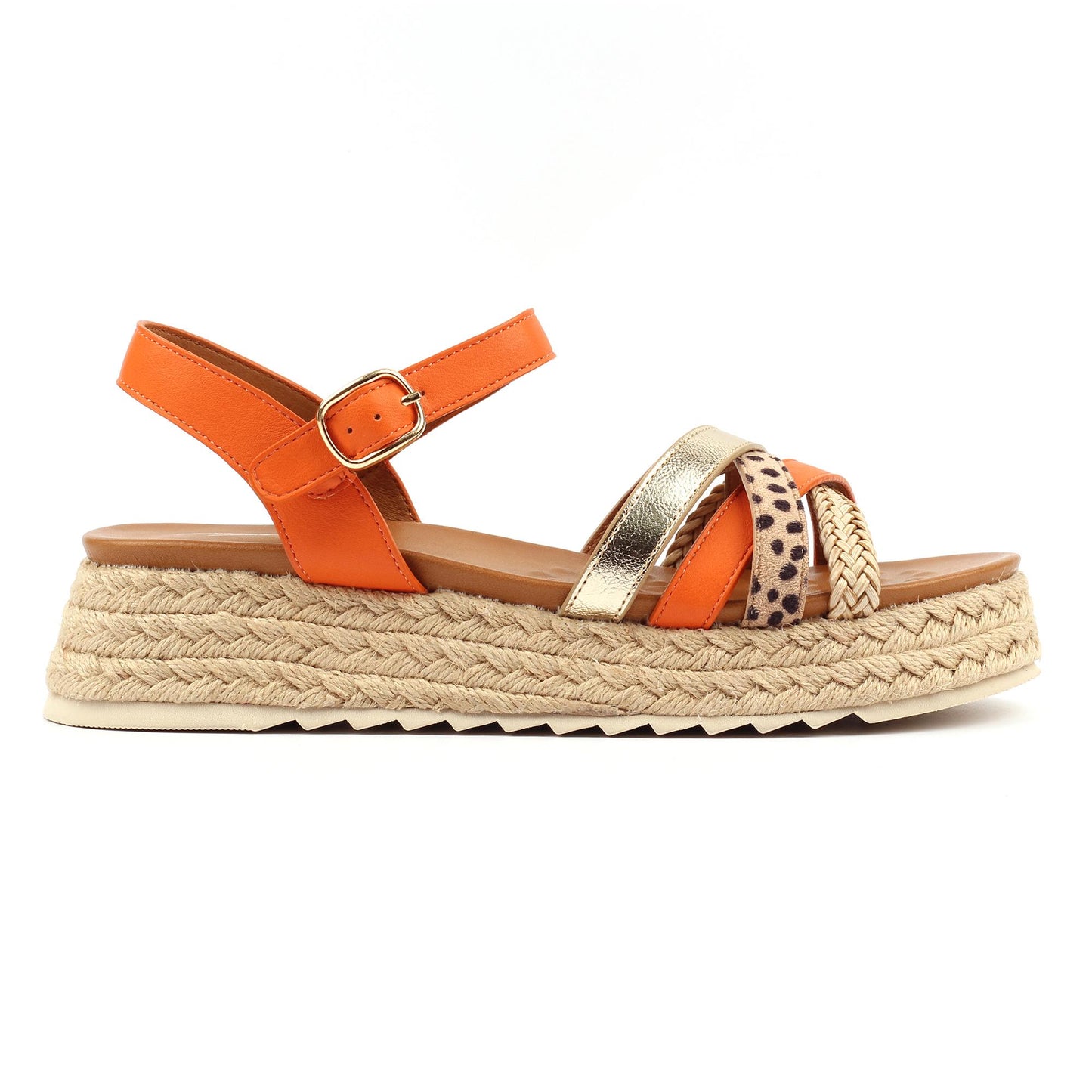 Orange - Back - Lunar Womens-Ladies Flick Sandals