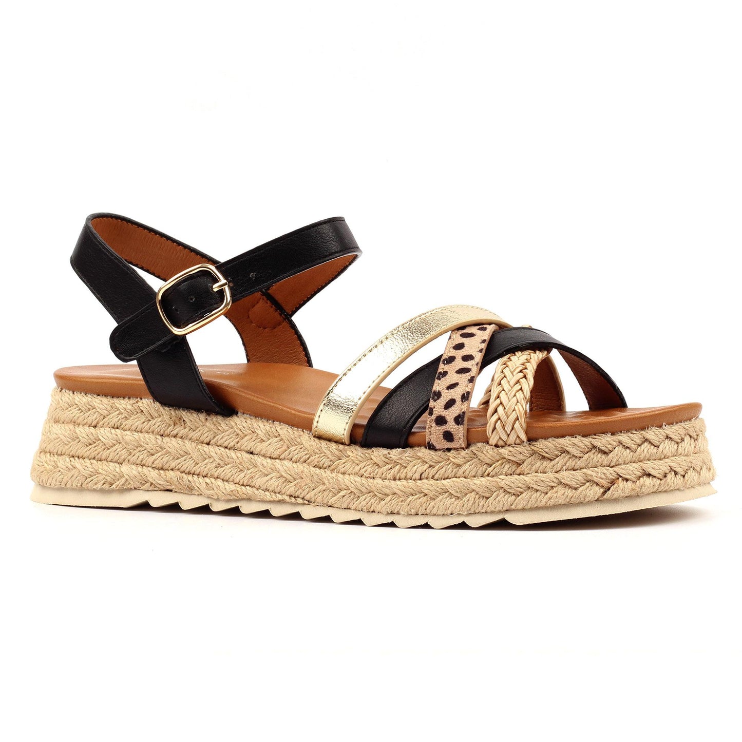 Black - Front - Lunar Womens-Ladies Flick Sandals