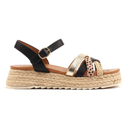 Black - Back - Lunar Womens-Ladies Flick Sandals
