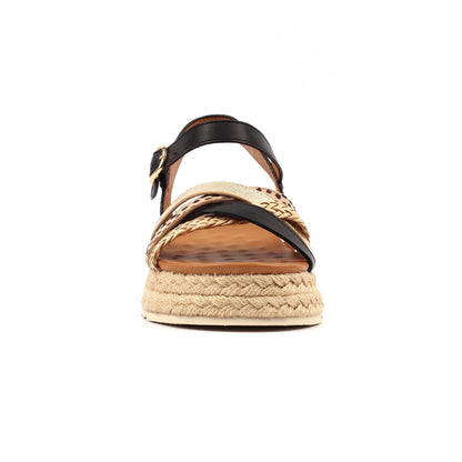 Black - Side - Lunar Womens-Ladies Flick Sandals