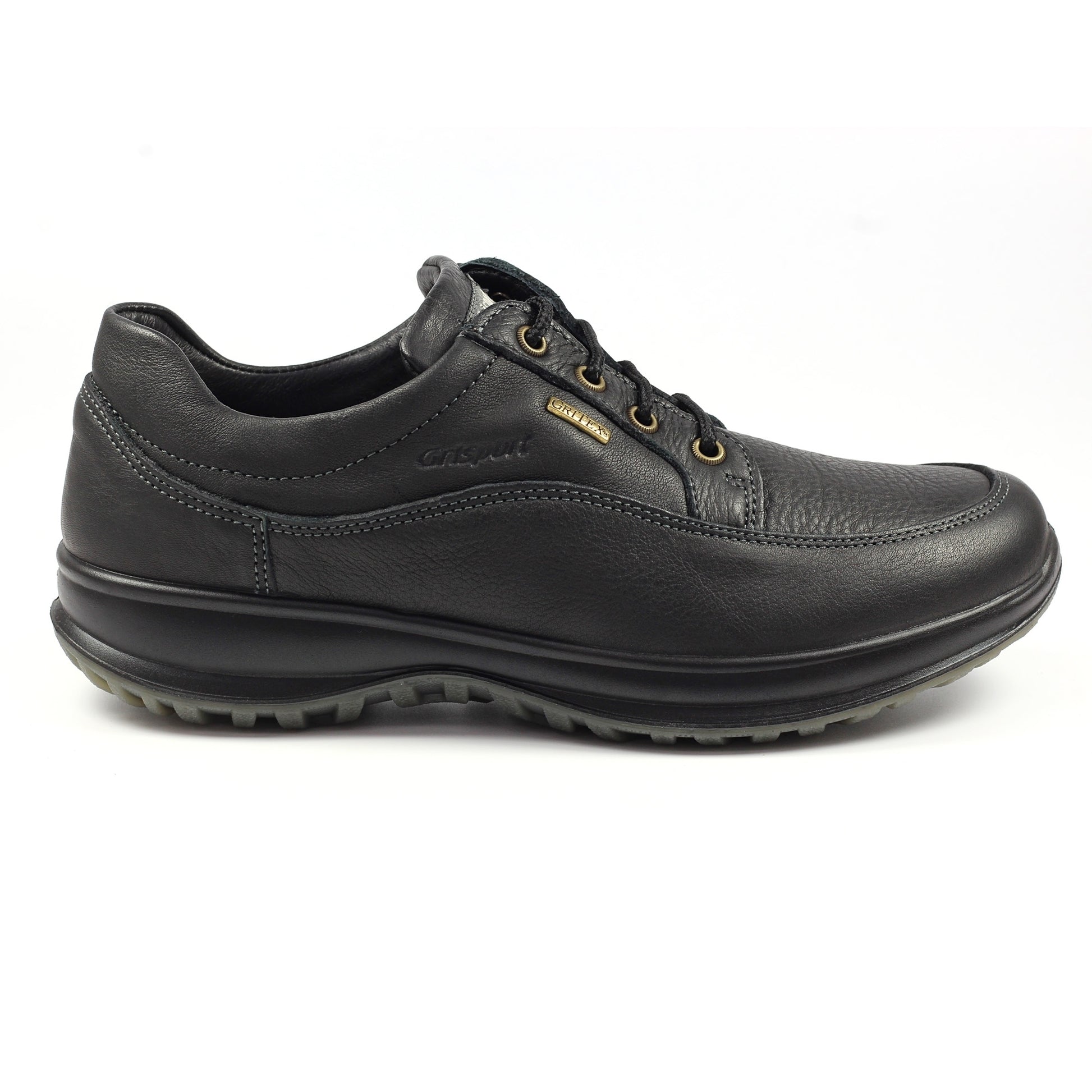 Black - Back - Grisport Mens Livingston Leather Walking Shoes