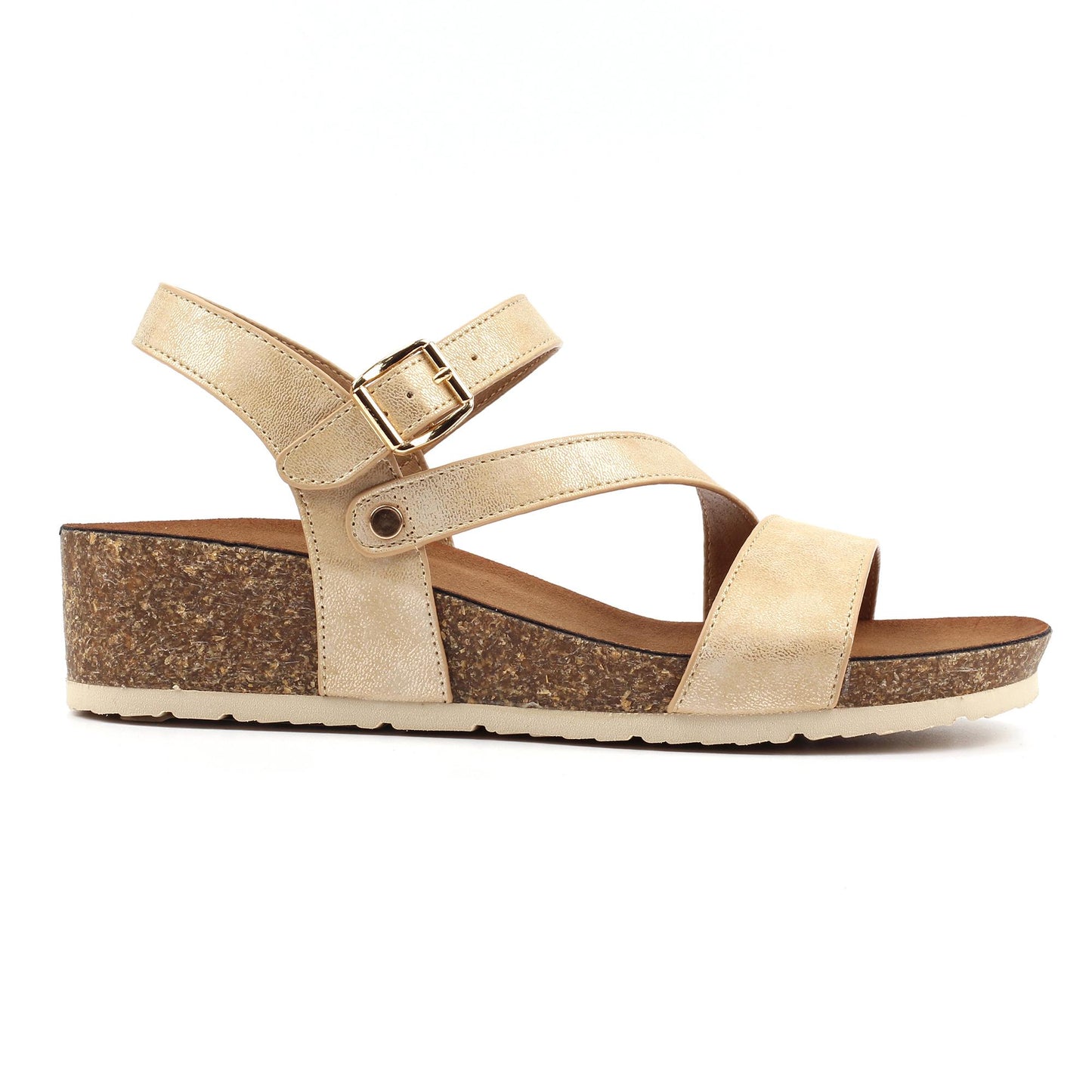 Gold - Back - Lunar Womens-Ladies Buster Sandals