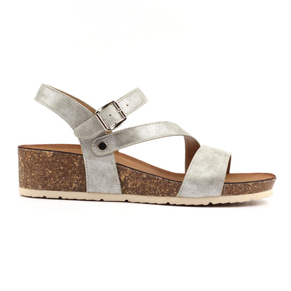 Silver - Back - Lunar Womens-Ladies Buster Sandals