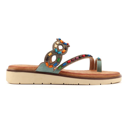 Turquoise - Front - Lunar Womens-Ladies Zuzu Sandals