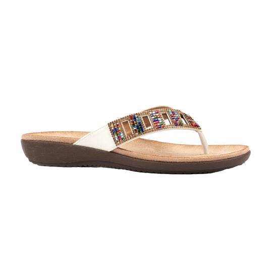 White - Front - Lunar Womens-Ladies Abigail II Sandals