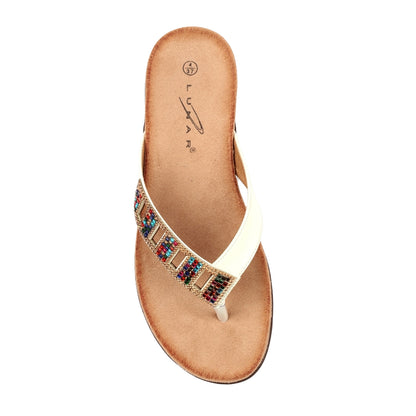 White - Side - Lunar Womens-Ladies Abigail II Sandals